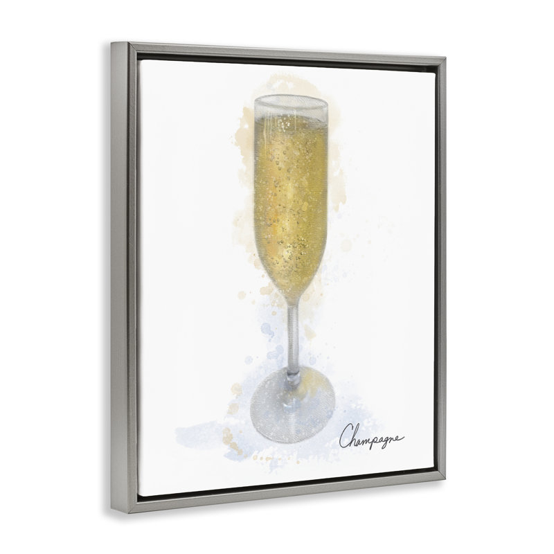 Cadre flottant champagne champagne, design par Matthew Piotrowicz, Cadre flottant gris lustré, H 21 po x l 17 po