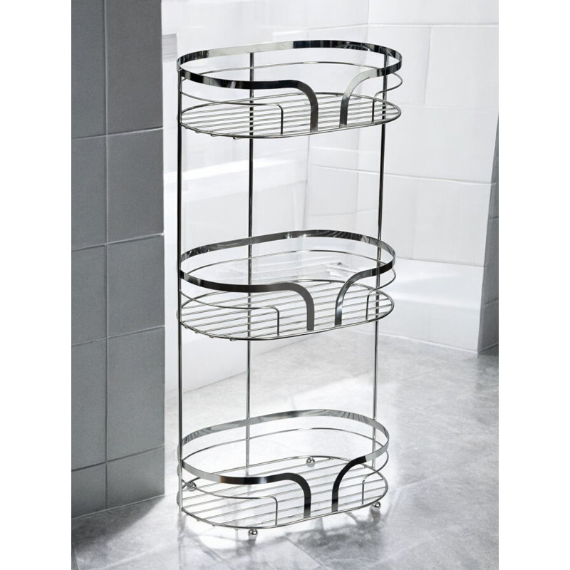 Dante Steel Bathroom Shelves, Chrome