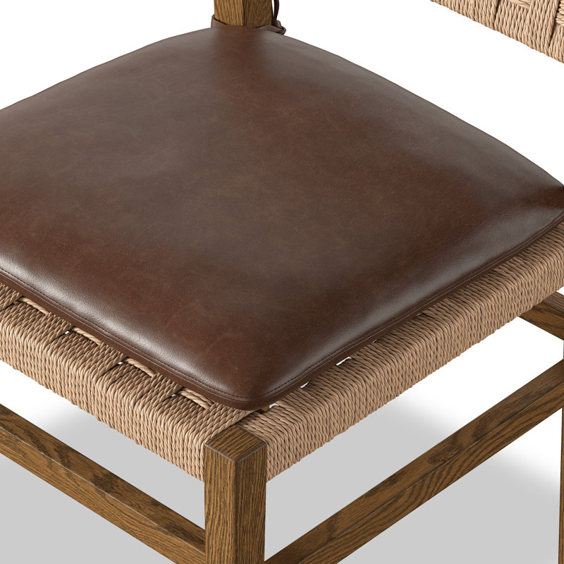 Hamlin Leather Dining Chair, Toasted Ash Solid