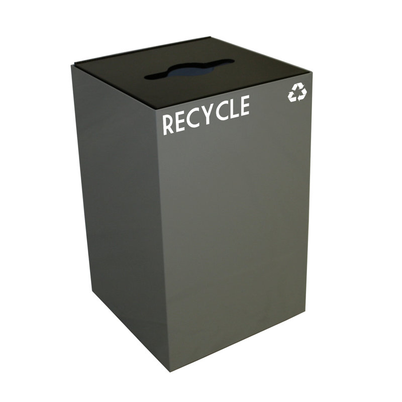 Poubelle de recyclage Geocube 24 gallons, 28 gallons, Dessus combiné, Ardoise
