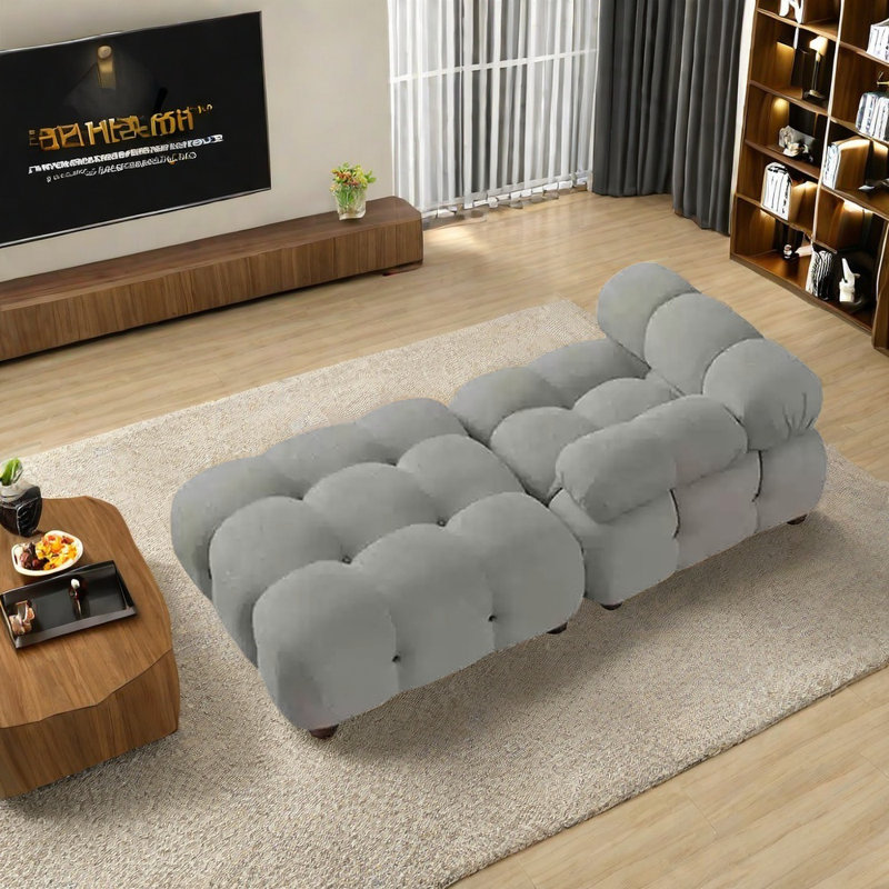 Chaise modulaire et multifonctionnelle confortable, Orienté à gauche (vu de face), Gris clair