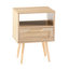 15.65" Woven End Table With Drawer And Solid Wood Legs - Practical Fashionable Accessory Versatile For Different Spaces, Easy To Assemble-1579899609