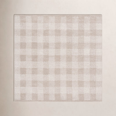 Hand-Tufted Wool Checkered Rug