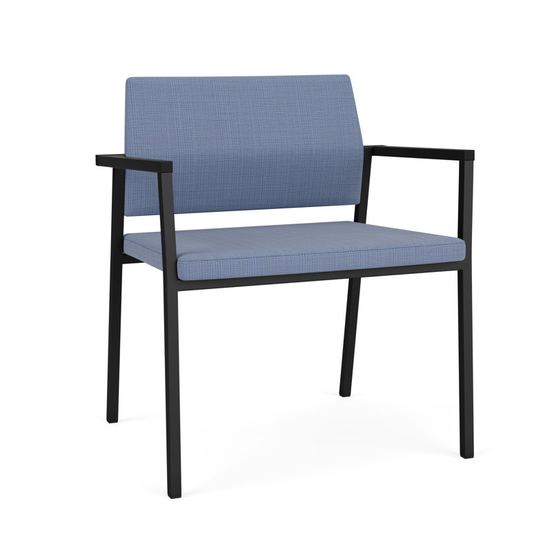 Fauteuil de réception Avon Rx, Noir, Vinyle Chambray clair marine