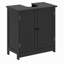 Meuble de rangement sous lavabo de 60 cm (23,5 po) avec découpe en U, organisateur de meuble-lavabo moderne à double porte avec tablette réglable, lavabo non inclus