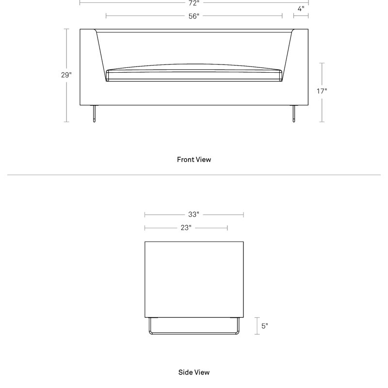 Bonnie Sofa, Camel Genuine Leather, 29" H x 72" W x 33" D