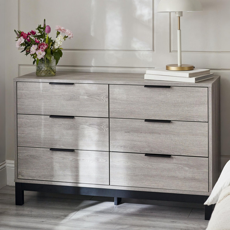 Bramley 120cm W 6 - Drawer Chest of Drawers, Grey