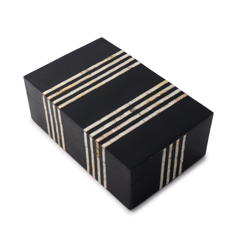 Boîte moyenne en résine noire, 2.5" H x 7" W x 4.5" D