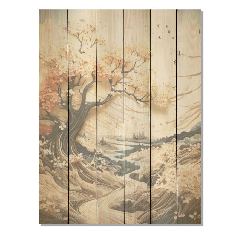 Palette de chêne monochromatique beige - Art de chêne sur bois de pin naturel, H 20 po x l 10 po