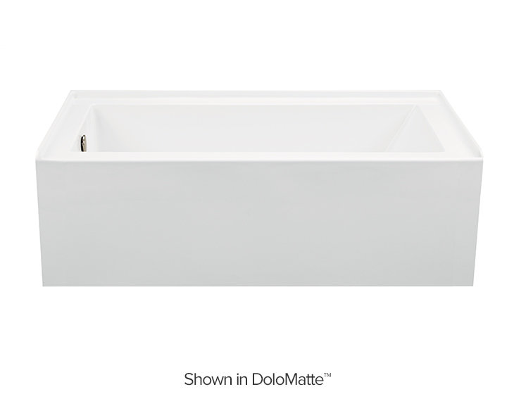 Cameron 1 DoloMatte 60" x 32" Alcove Soaking Solid Surface Bathtub, Right