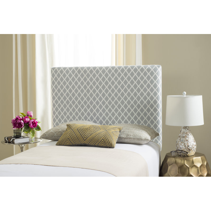 Upholstered Headboard, Queen, Wedgwood Blue, Cotton