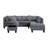 104.5" Upholstered Sofa,Chaise & Ottoman