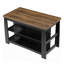 Îlot de cuisine de 140 cm avec étagères de rangement ouvertes, table de bar haute noire et brune avec sièges pour cuisine et salle à manger