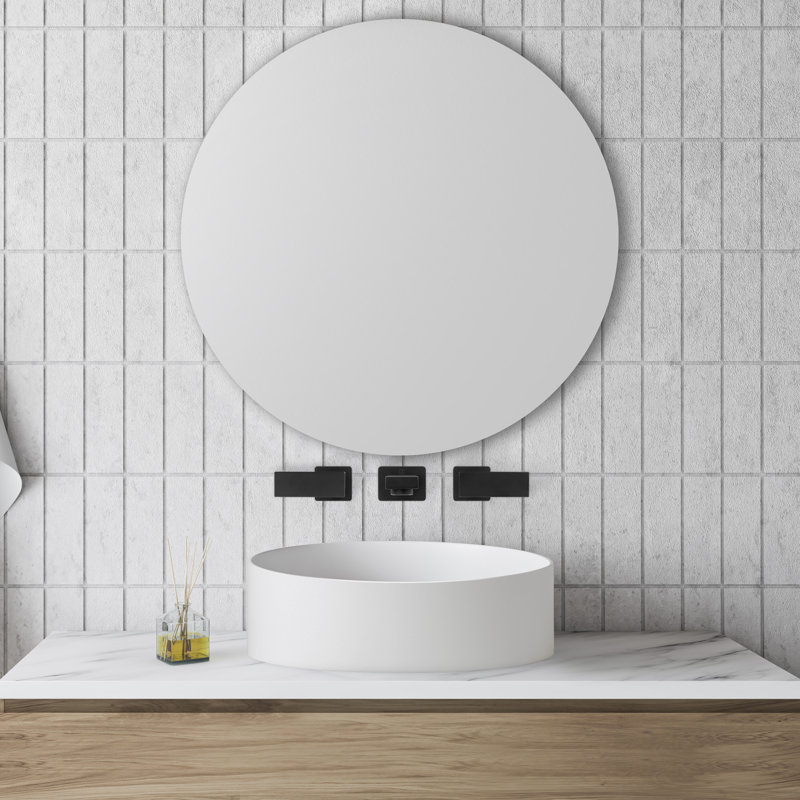 Wall Mounted Bathroom Faucet with Drain Assembly, Matte Black
