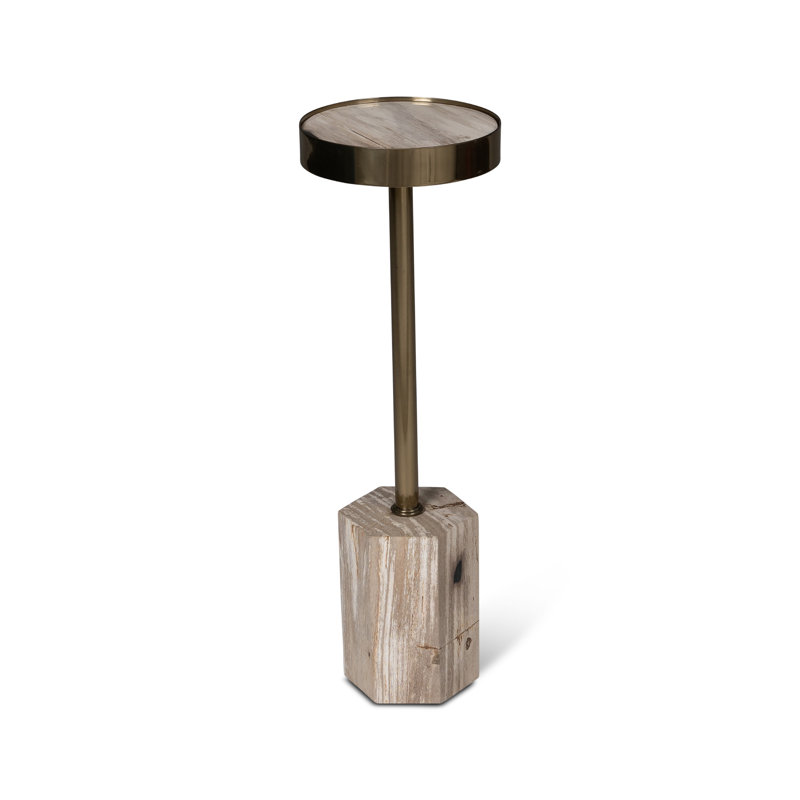 Relique Dinah Drink Table, Brass, Natural Light