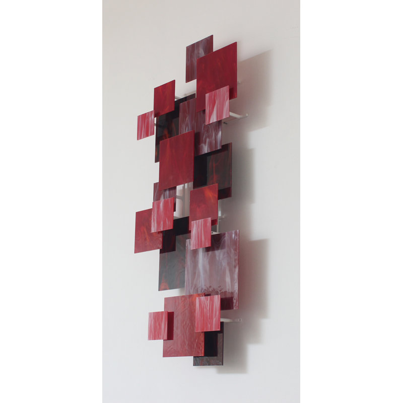 Sapphire TTS Glass And Metal Wall Sculpture, Ruby