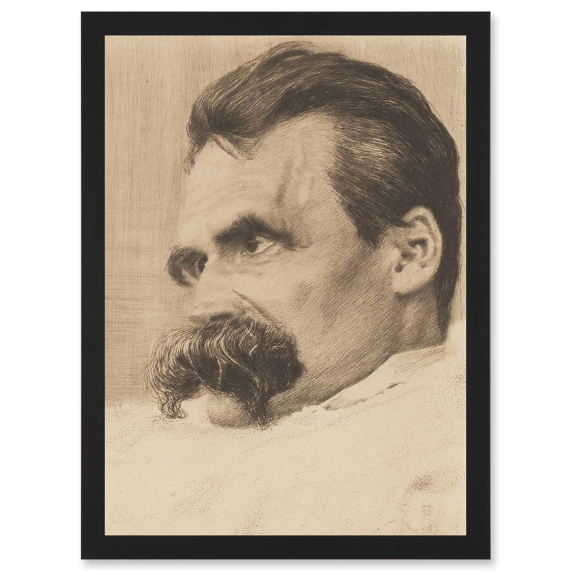 Olde Portrait Philosopher Friedrich Nietzsche Drawing - Single Picture Frame Print