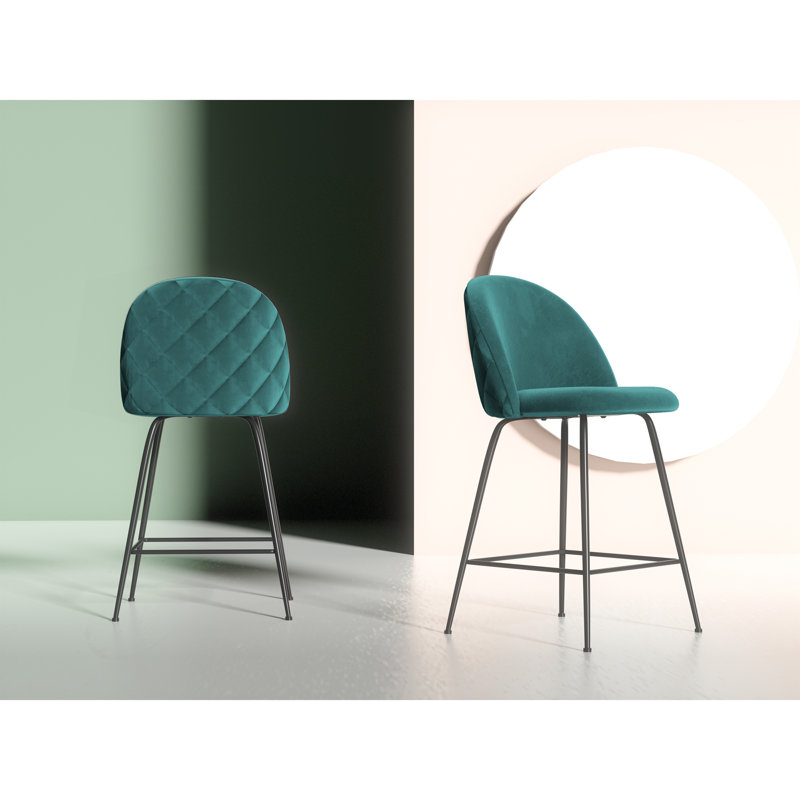 Ella Upholstered Counter Stool with Metal Frame