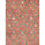 Nomad Hand Knotted Wool Geometric Area Rug in Rust/Ivory