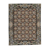 Hand-Knotted High-Quality Black and Gray Area Rug