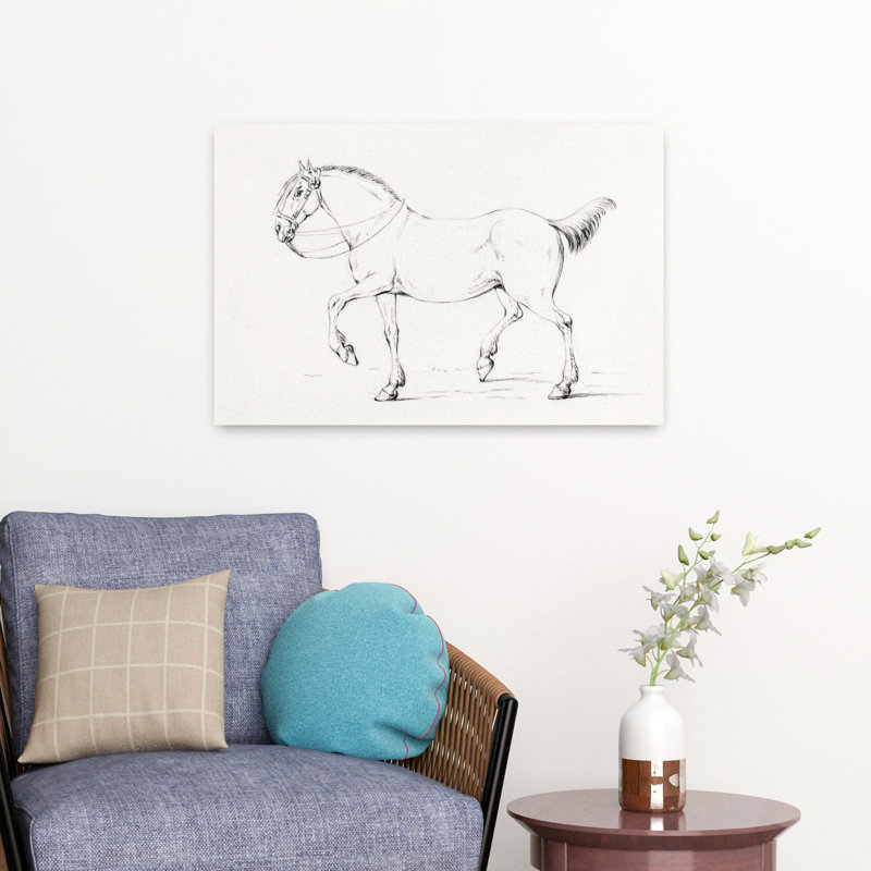 Cheval pas à pas classique rétro, art mural rétro, H 24 po x l 16 po