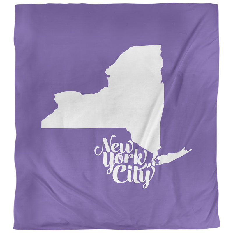 Housse de couette new york city, Mauve, Polyester brossé