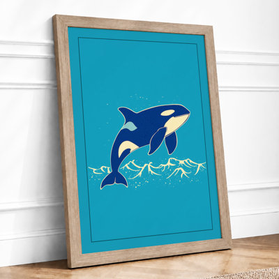 Leaping Orca Coastal - Framed Print