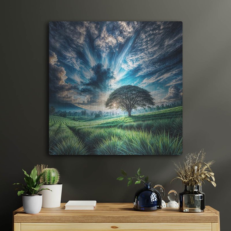 'Greenfield Landscape' by Rey Klimt Metal Wall Art, 36" x 36", H 24 po x l 24 po