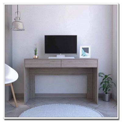Meridian 2-Drawer Writing Desk Light Gray