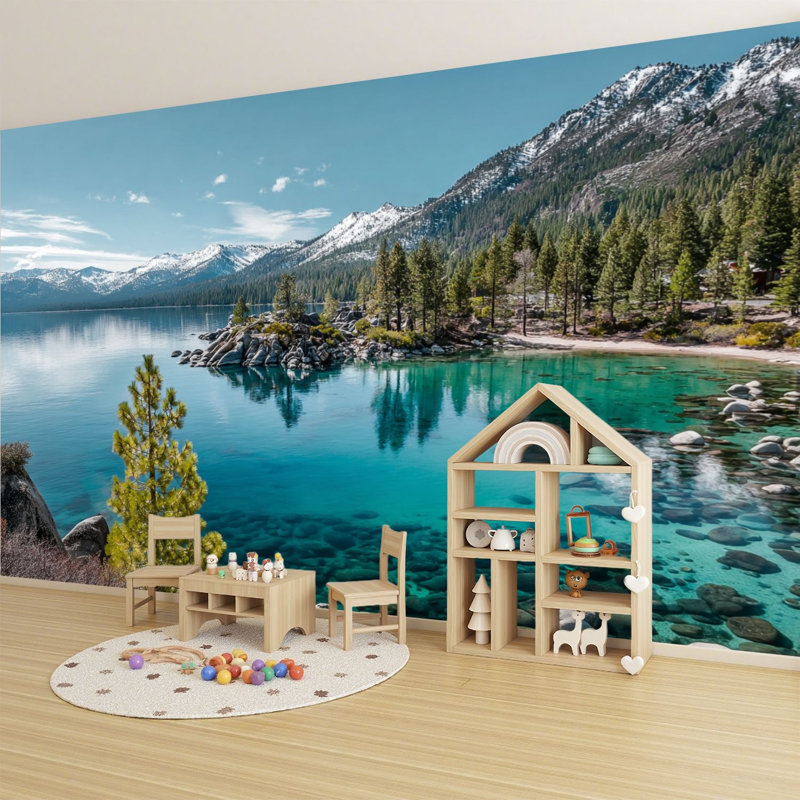 Adhésif mural amovible auto-adhésif Lake Tahoe Cove, L 68,88 po x l 96 po
