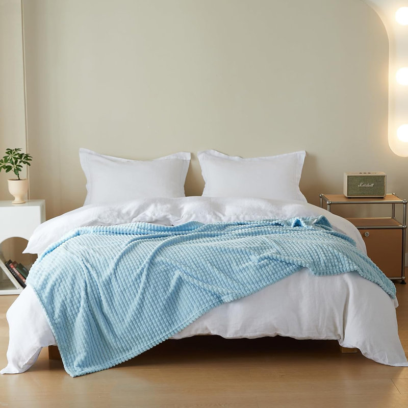 Throw Blanket For Couch-Super Soft Fluffy Blankets, Summer Blue