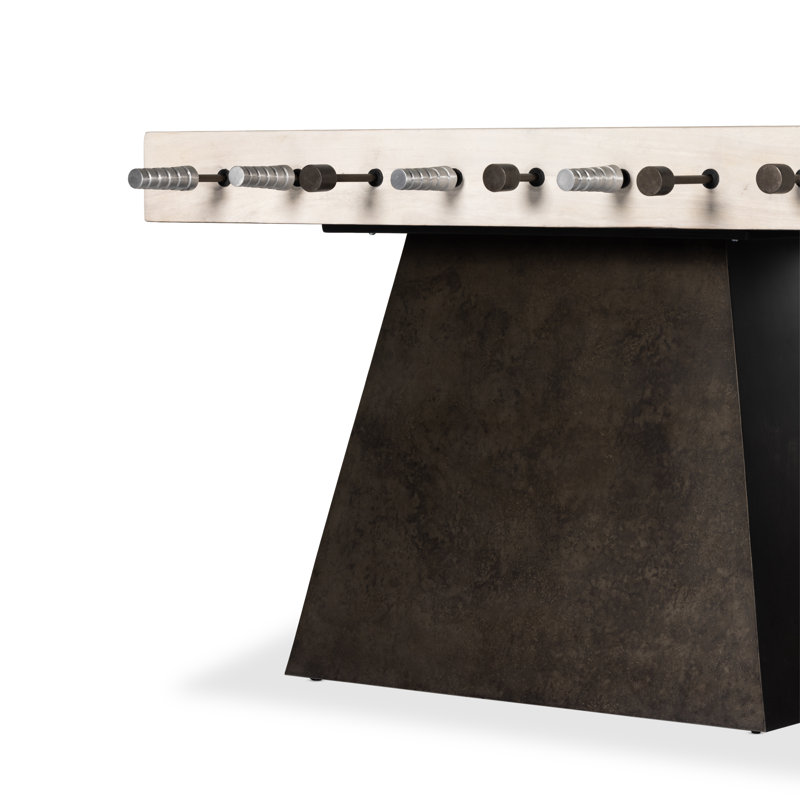 Wesson 56" Wood Foosball Table, Aged Aluminum/Polished Aluminum