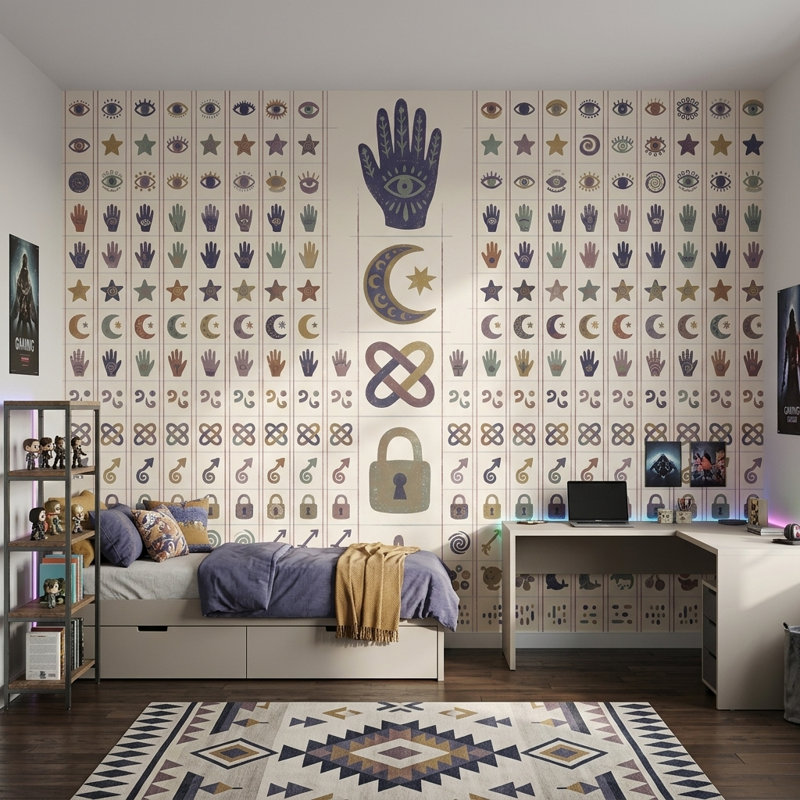 Décoration murale Boho Talisman, Texturé non collé, 200 po x 120 po