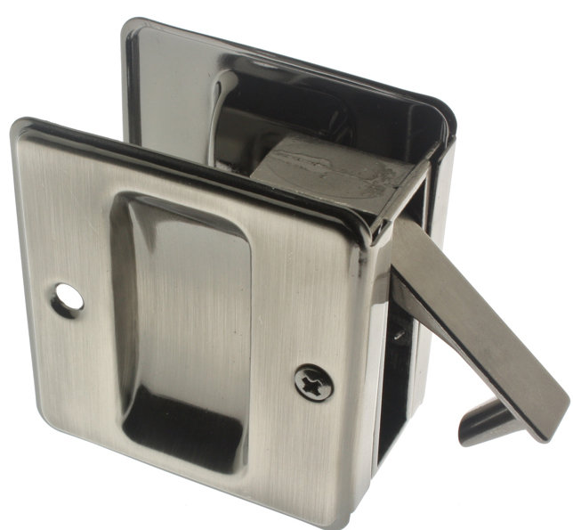 Solid Brass Pocket Passage Pull, Antique Nickel