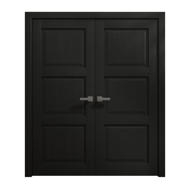 Portes doubles intérieures intérieures | Ego 5010 | Cadre de panneau intérieur en bois massif | Portes modernes pour placard