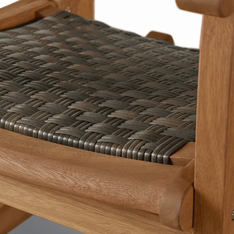 Chaise berçante en bois massif Arnot, Brun