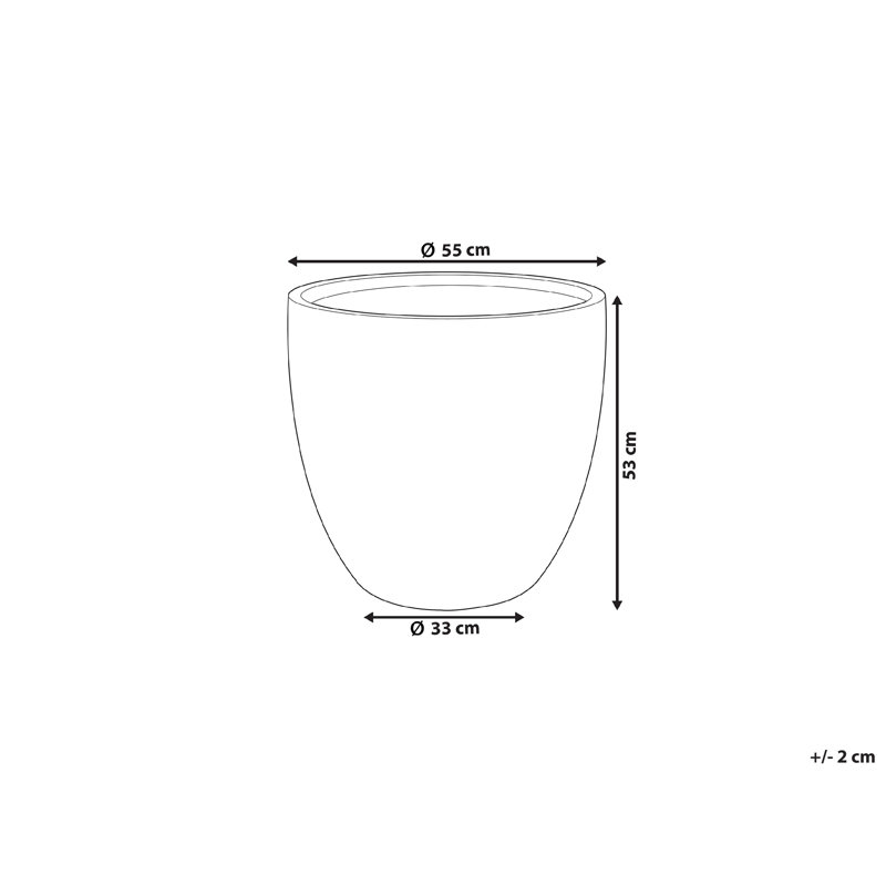 Lucendia Pot Planter, Off-White, 53cm H x 55cm W x 55cm D