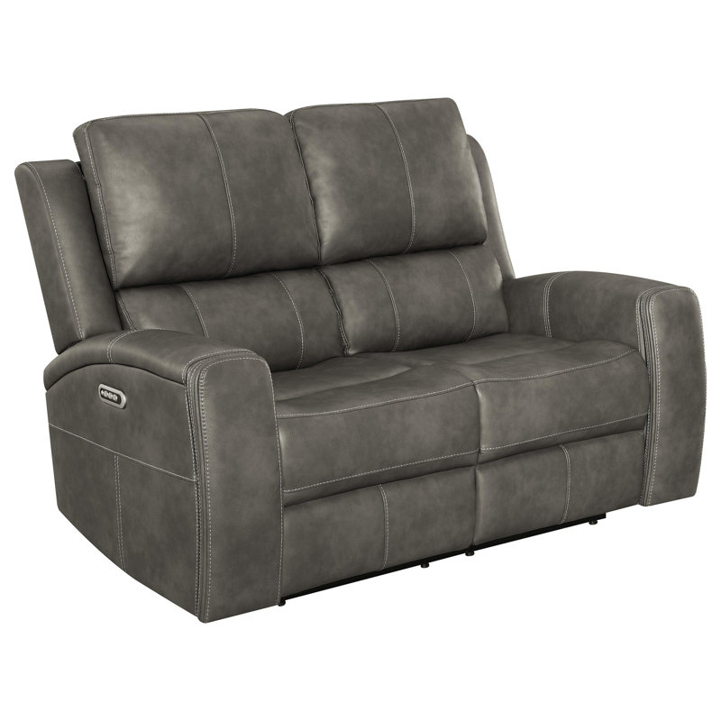 Causeuse inclinable électrique Charcoal Triple avec ports de charge et porte-gobelets