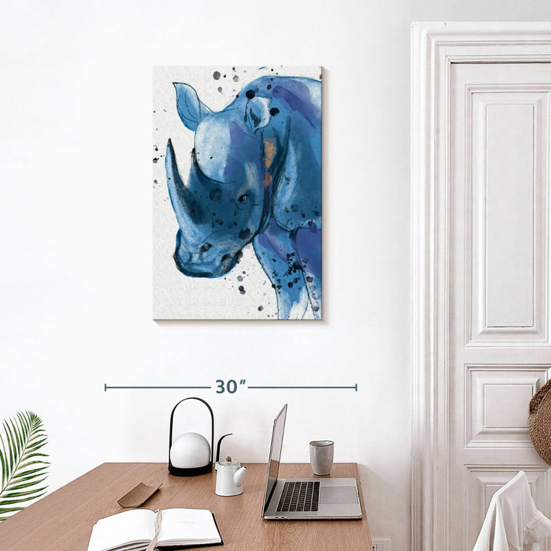 Brampt Blue Rhinoceros, 30" H x 20" W