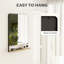  Decorative Mirror with Wood Shelf, Industrial Wall Mirror, Black-564041878