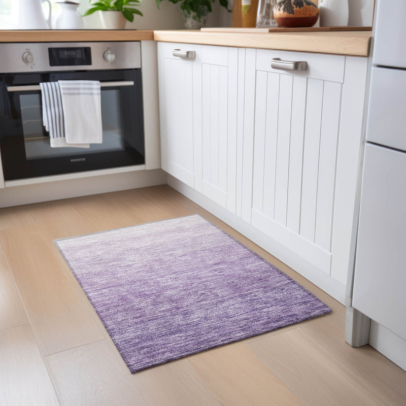  Machine Washable Indoor/Outdoor Kitchen Mat, Rectangle 1'8" x 2'6"