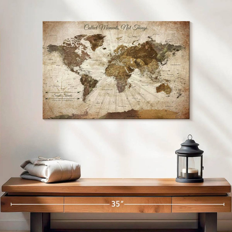 Carte du monde personnalisée «Moments personnalisés», H 16 po x l 24 po, Oui