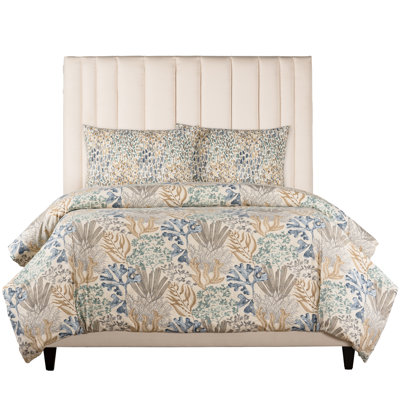 Magnolia Home Fashions Offshore Aqua 100% Cotton Luxury Duvet Cover Set