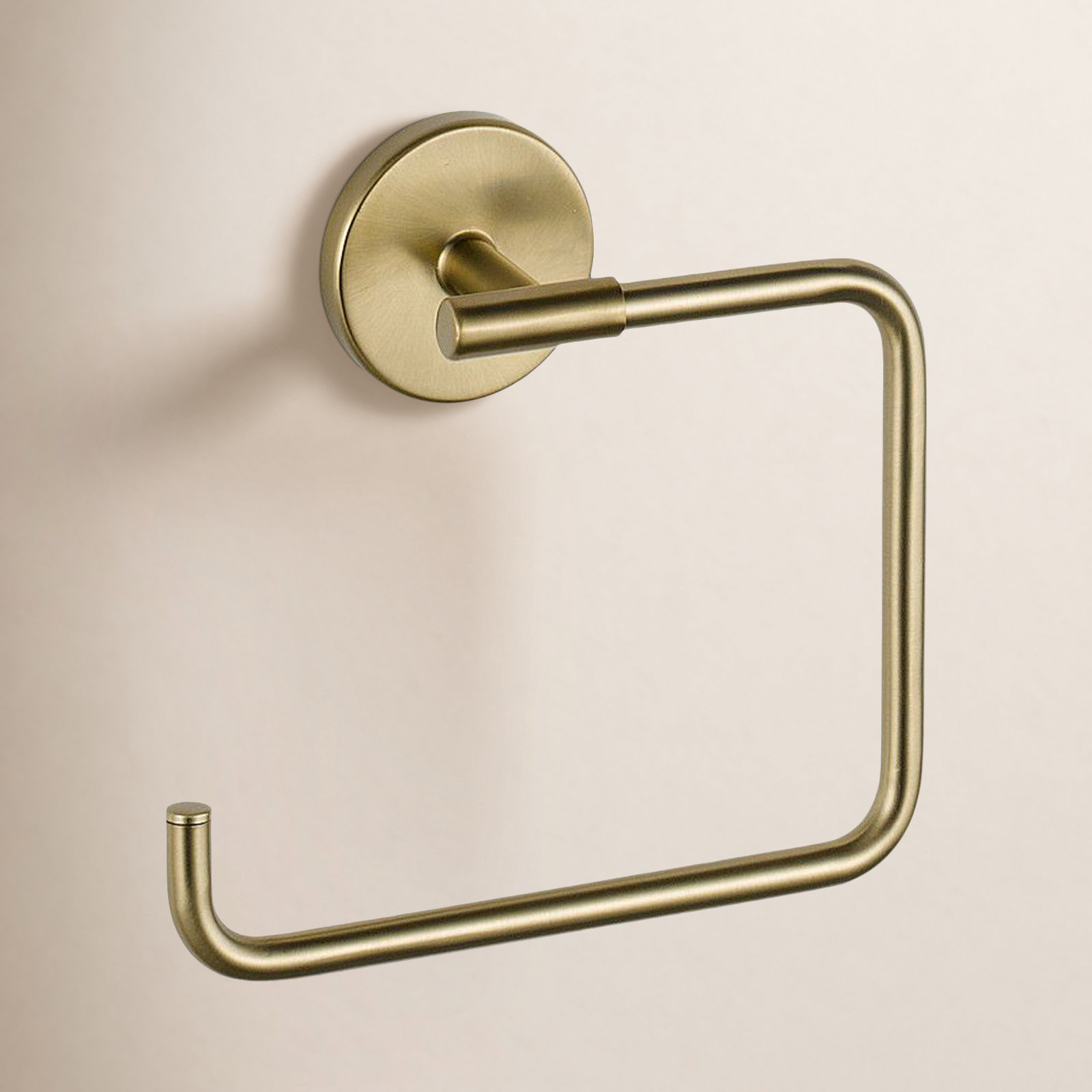 Trinsic Square Open Towel Ring, Champagne Bronze