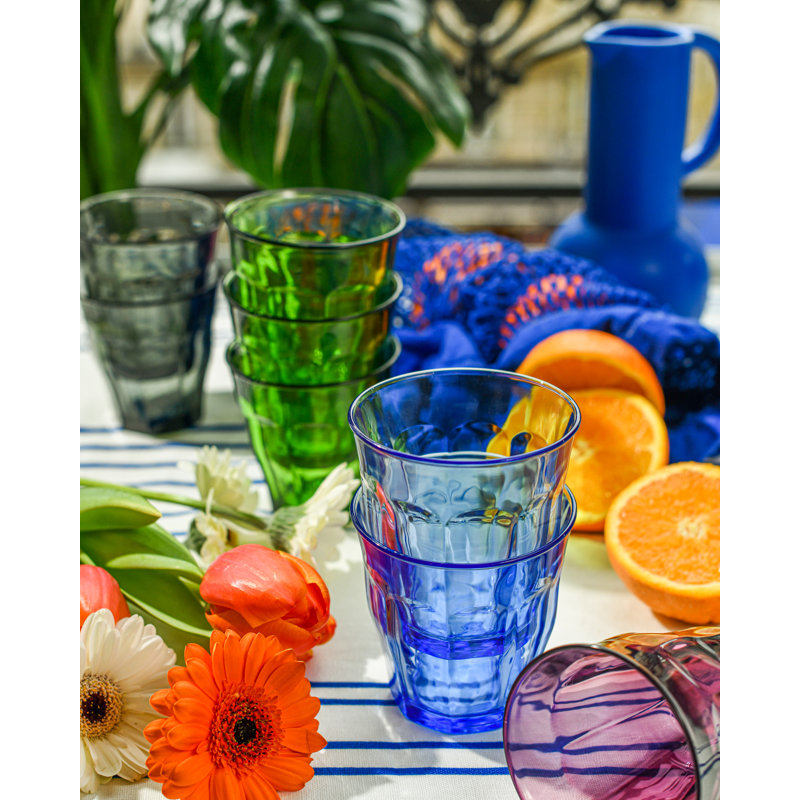 Duralex Picardie Marine Drinking Glass 310ml, Blue, 16.9cm H x 8.25cm W x 8.25cm D