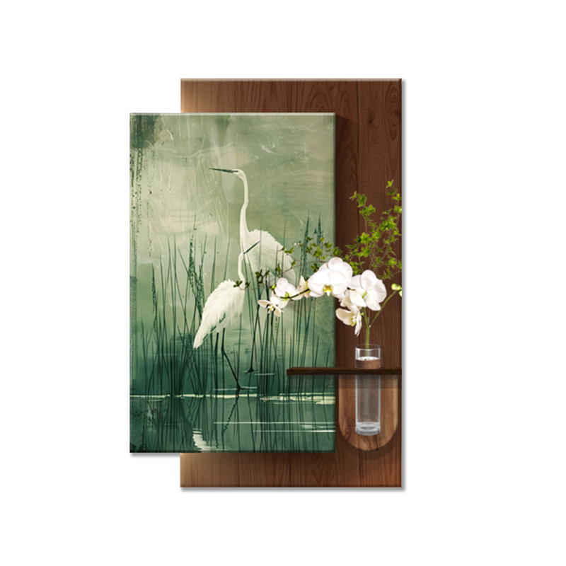 Brown + Green Rectangle Sandstone Wall art, 55.12" H x 44.09" W