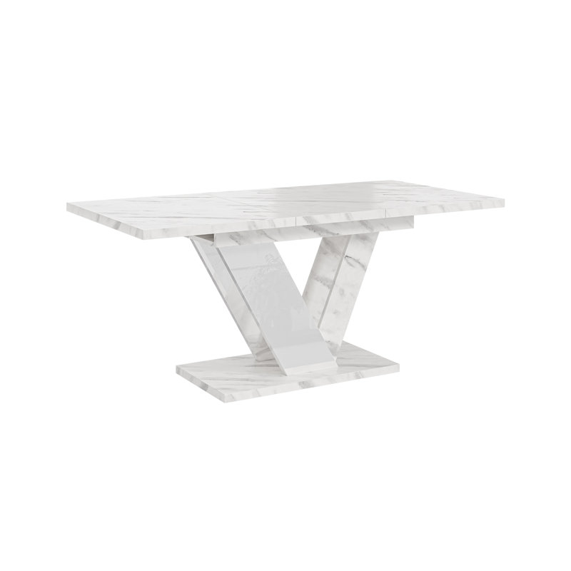 Extendable Dining Table Dubai, Marble White Gloss
