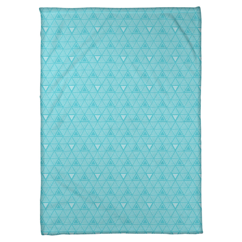 Couverture polairee triangles à la main, l 50 po x L 60 po, Bleu sarcelle