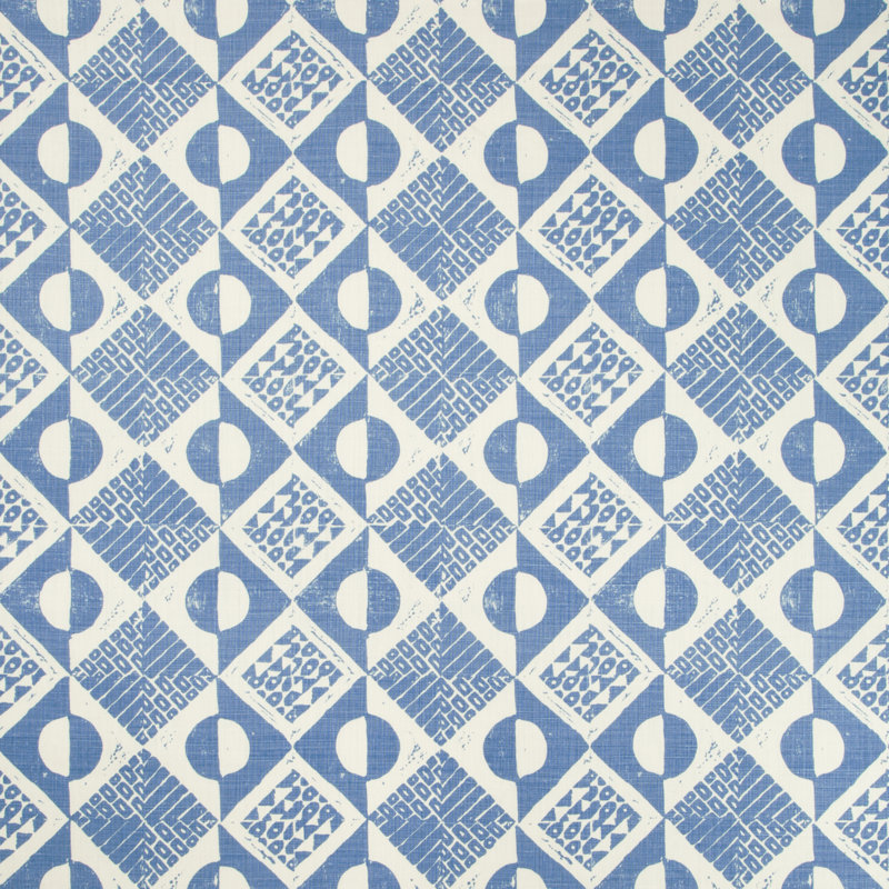 Spencer Circles and Squares Fabric, Azure