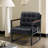 Multi-color PU Leather Upholstered Office Chair with Stylish Armchair and Metal Legs, Suitable For Living Room, Bedroom, Reception Area and Waiting room-1581777795